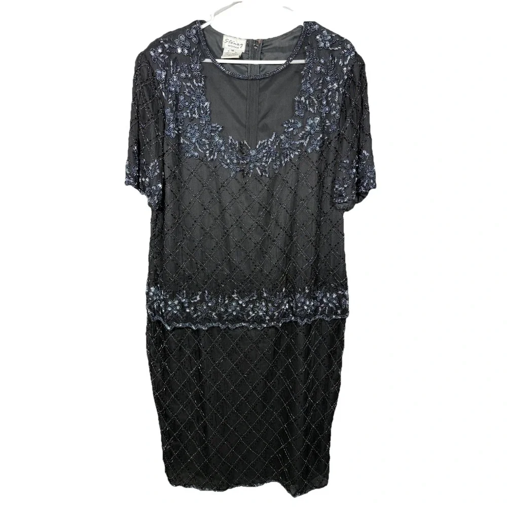 stenay beaded silk dress | Dresses | Stenay Woman Elegant Black Evening Mother Of Bride Size 8 Lux Model wears a size AB Barbie Launches Doll With Size:34